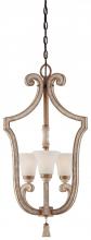 Minka-Lavery 1234-580 - Three Light White Open Frame Foyer Hall Fixture