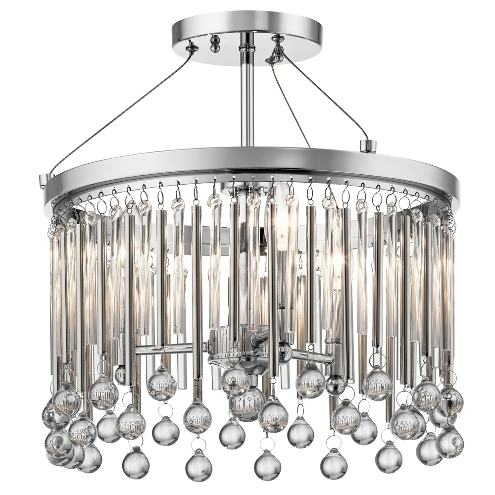 Piper Semi Flush 3 Light Chrome