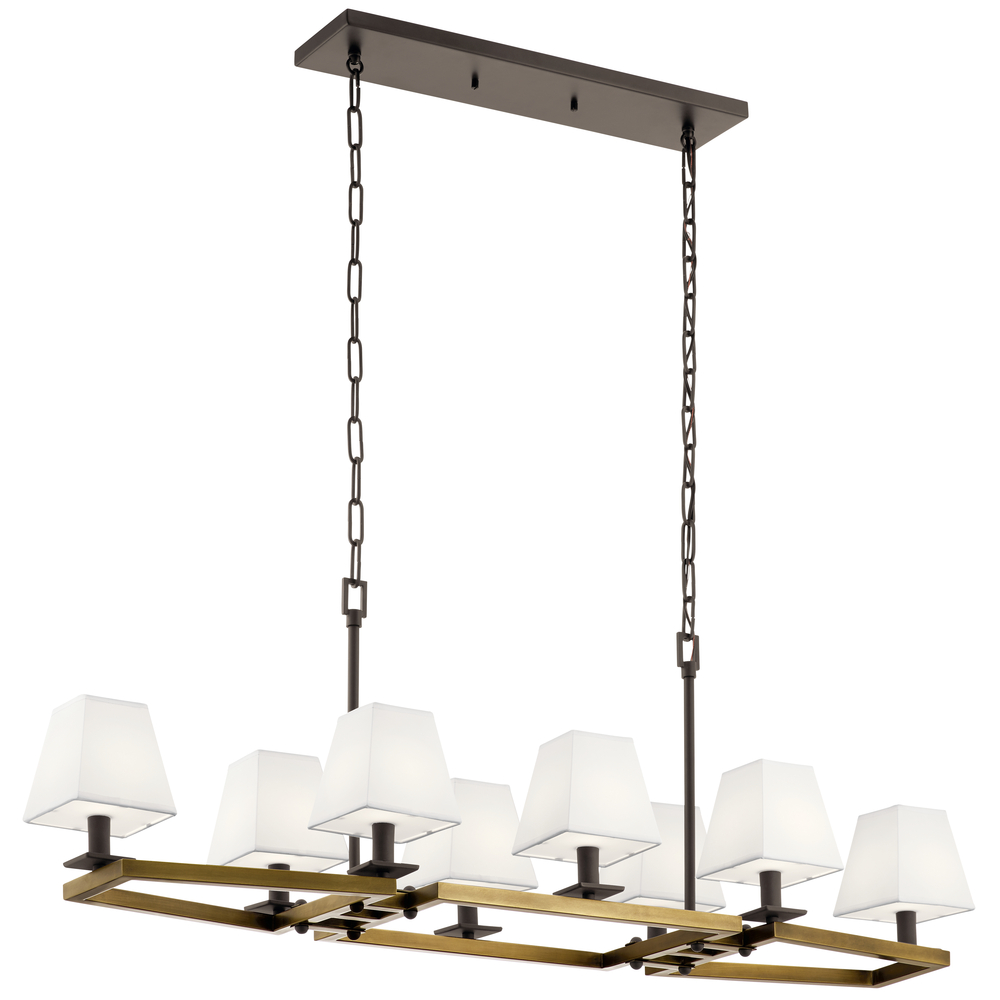 Dancar™ 48" 8 Light Linear Chandelier Natural Brass