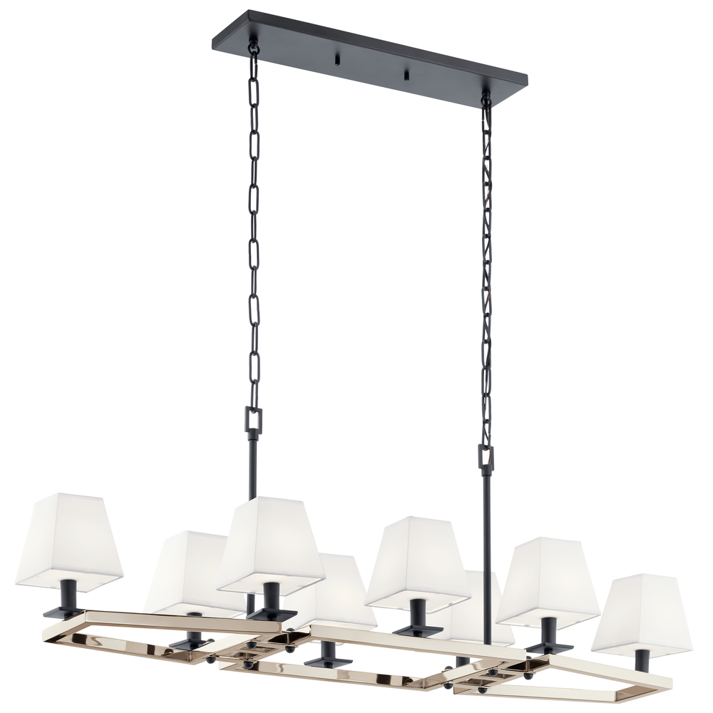 Dancar™ 48" 8 Light Linear Chandelier Polished Nickel