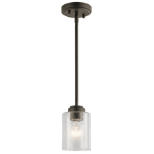 Kichler 44032OZ - Winslow 7" 1 Light Mini Pendant with Clear Seeded Glass in Olde Bronze