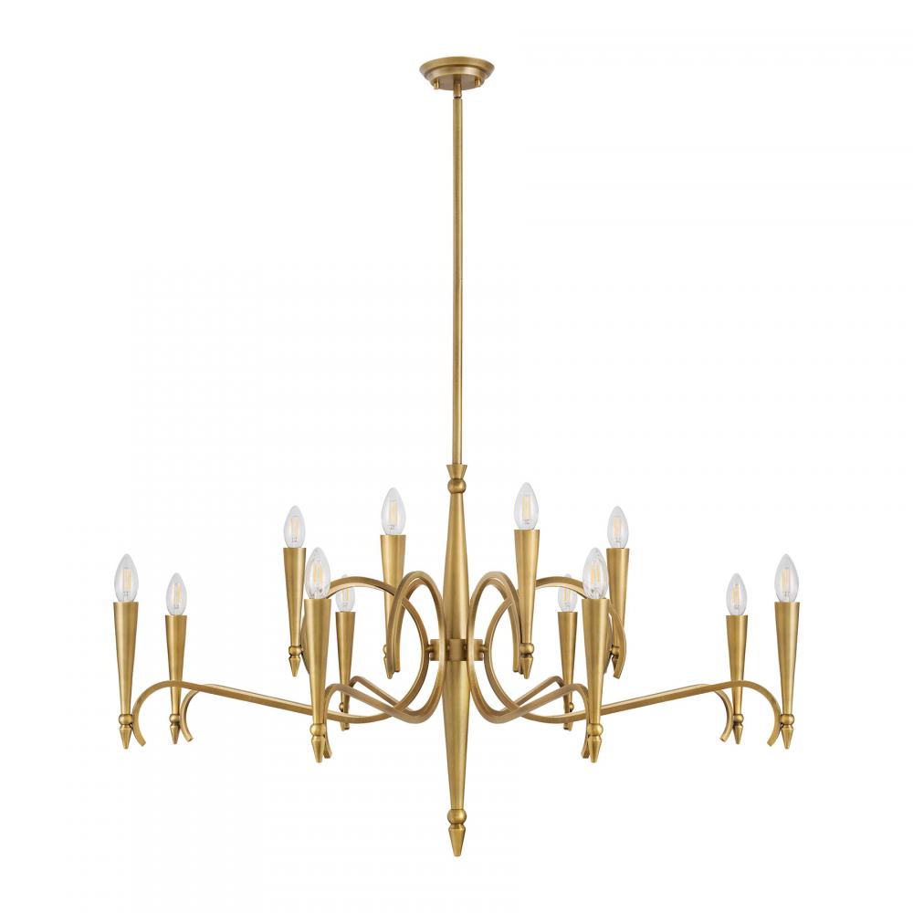 Tremont 12-Light Chandelier in Riviera Brass