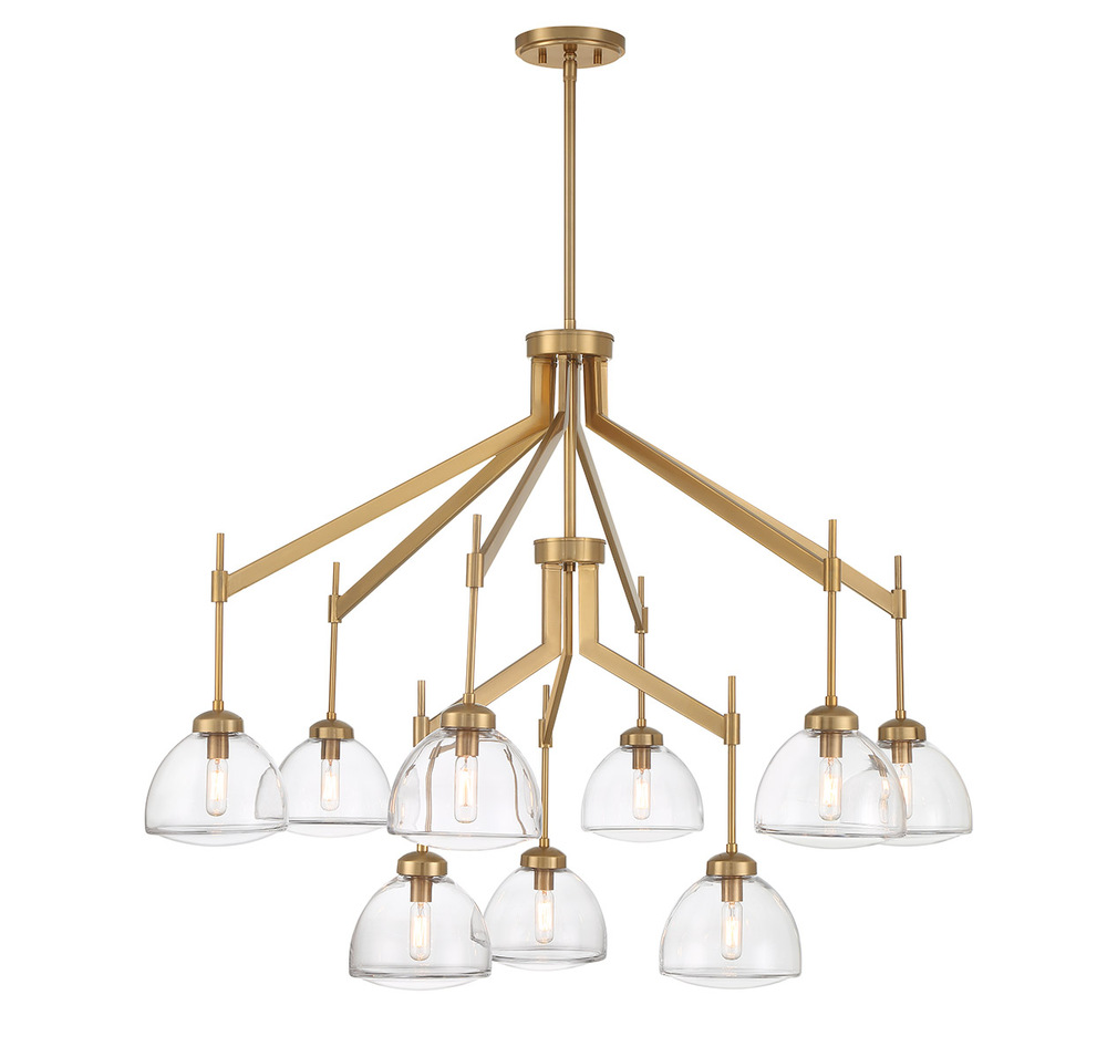 Corbin 9-Light Chandelier in Warm Brass