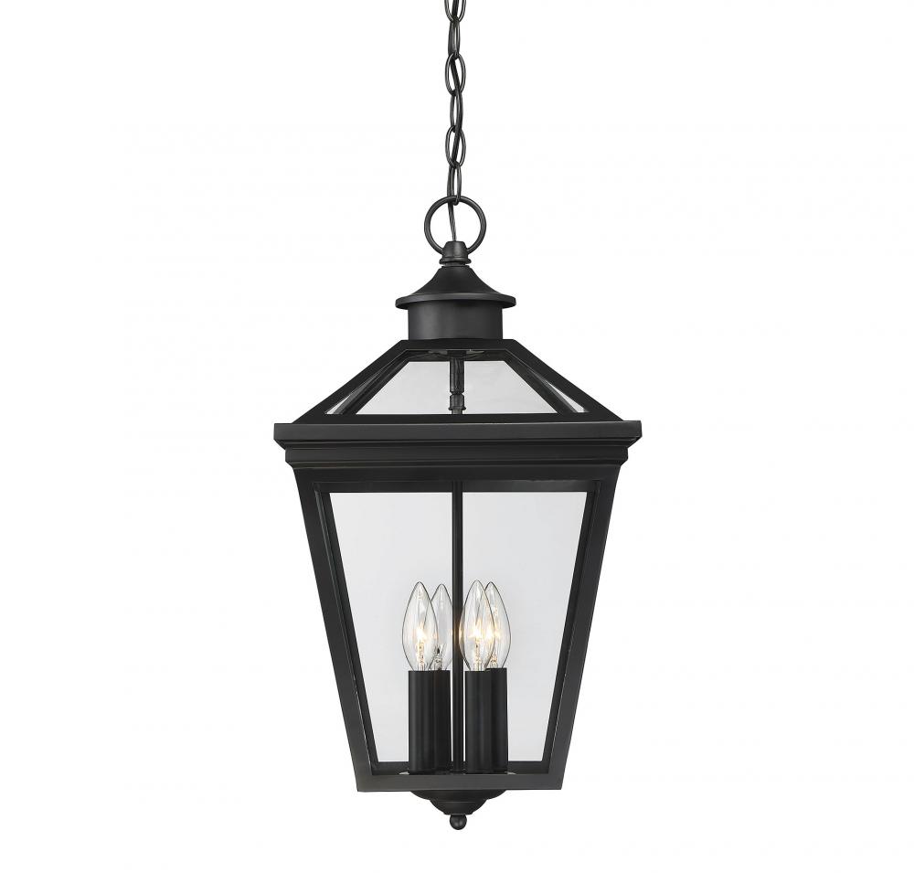 Ellijay 4-Light Outdoor Hanging Lantern in Black