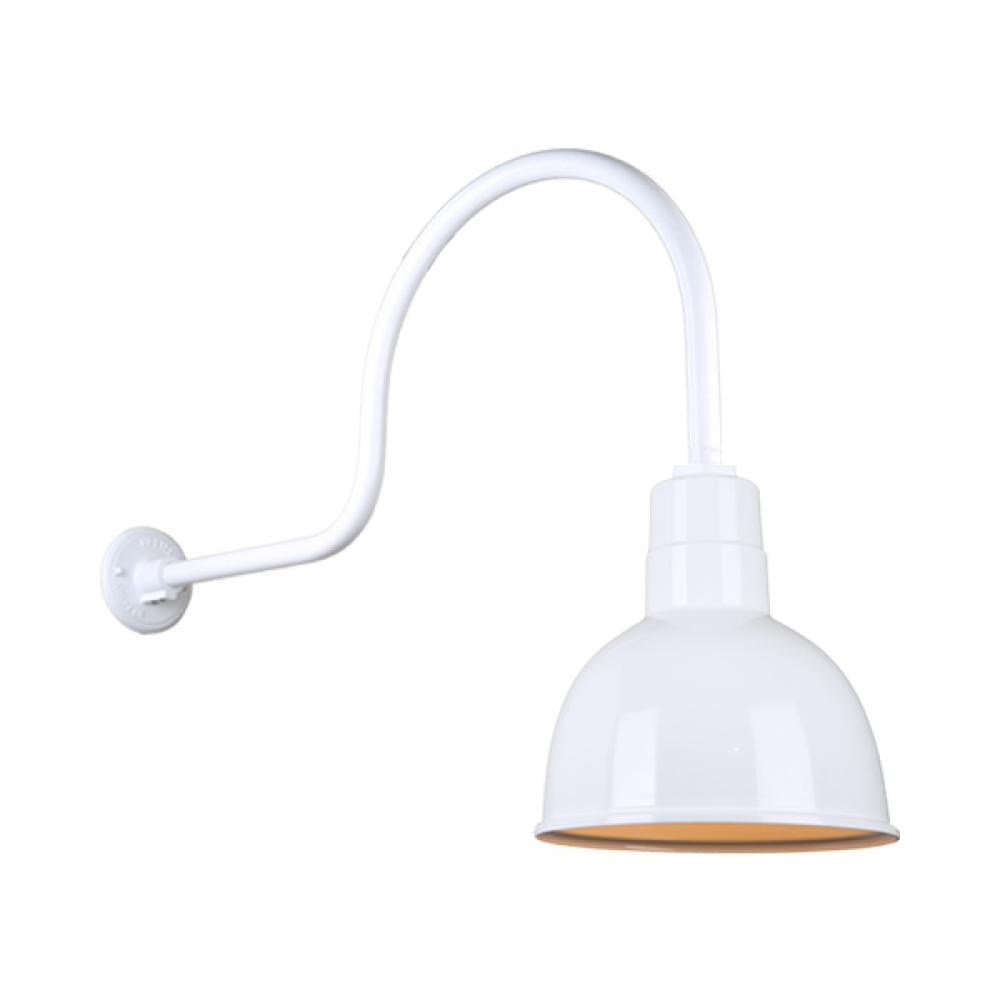 10" Gooseneck Light Deep Bowl Shade, QSNHL-C Arm