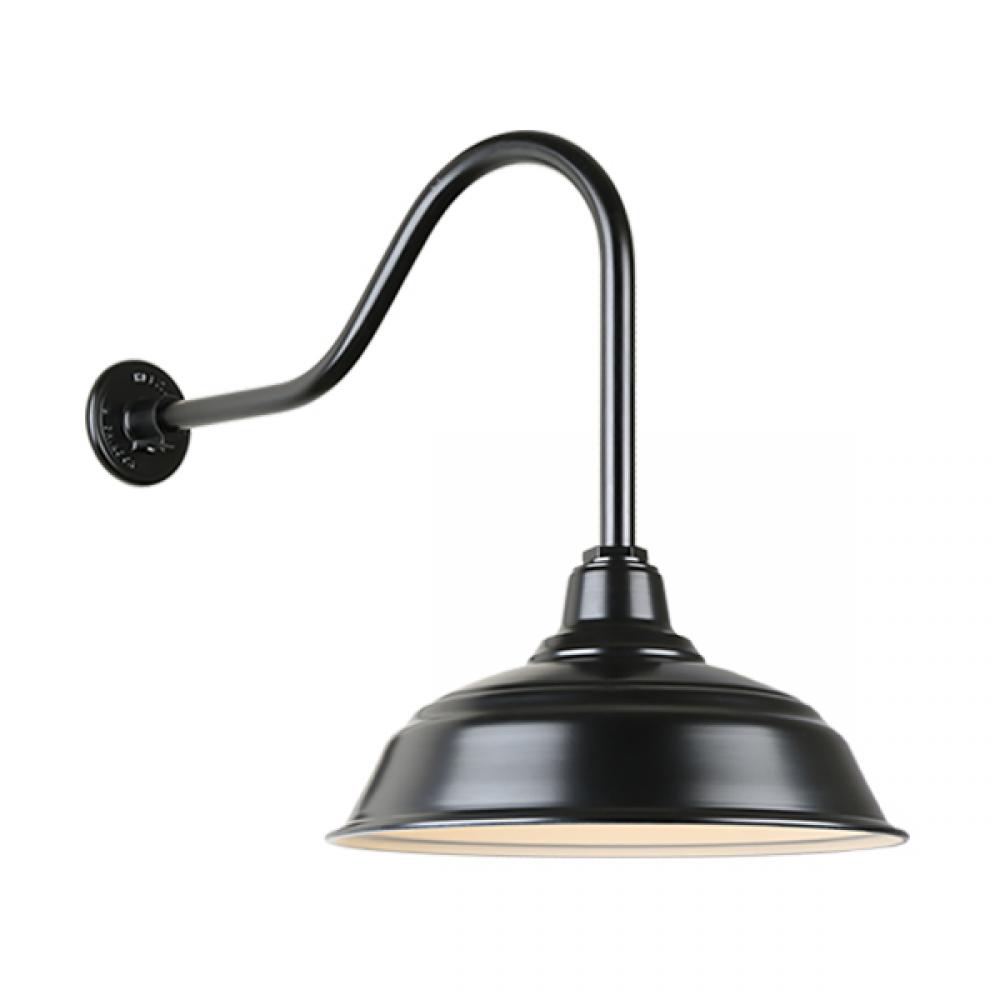 17" Gooseneck Light Warehouse Shade, QSNHL-H Arm