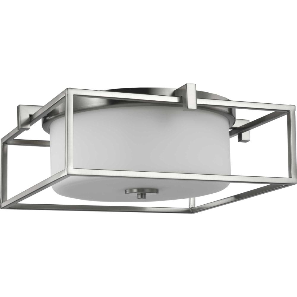 Chadwick Collection Two-Light Brushed Nickel 15-3/8" Flush Mount