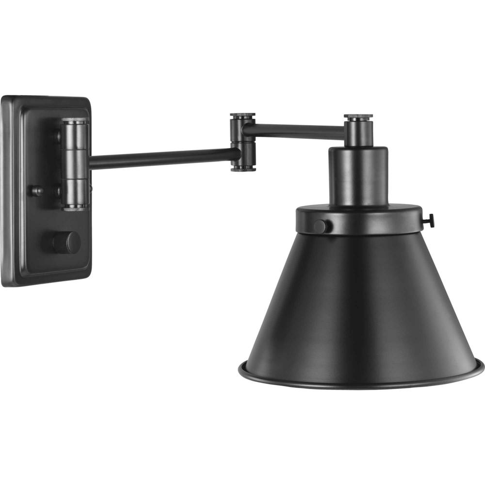 Hinton Collection Black Swing Arm Wall Light