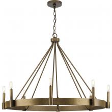 Progress P400319-196 - Breckenridge Collection Eight-Light Aged Bronze Rustic Farmhouse Chandelier