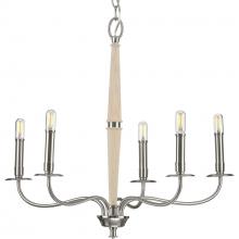 Progress P400199-009 - Durrell Collection Five-Light Brushed Nickel Coastal Chandelier Light