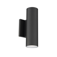 WAC US WS-W190212-CS-BK - Cylinder 12" 2-Light LED WALL SCONCE 5CCT