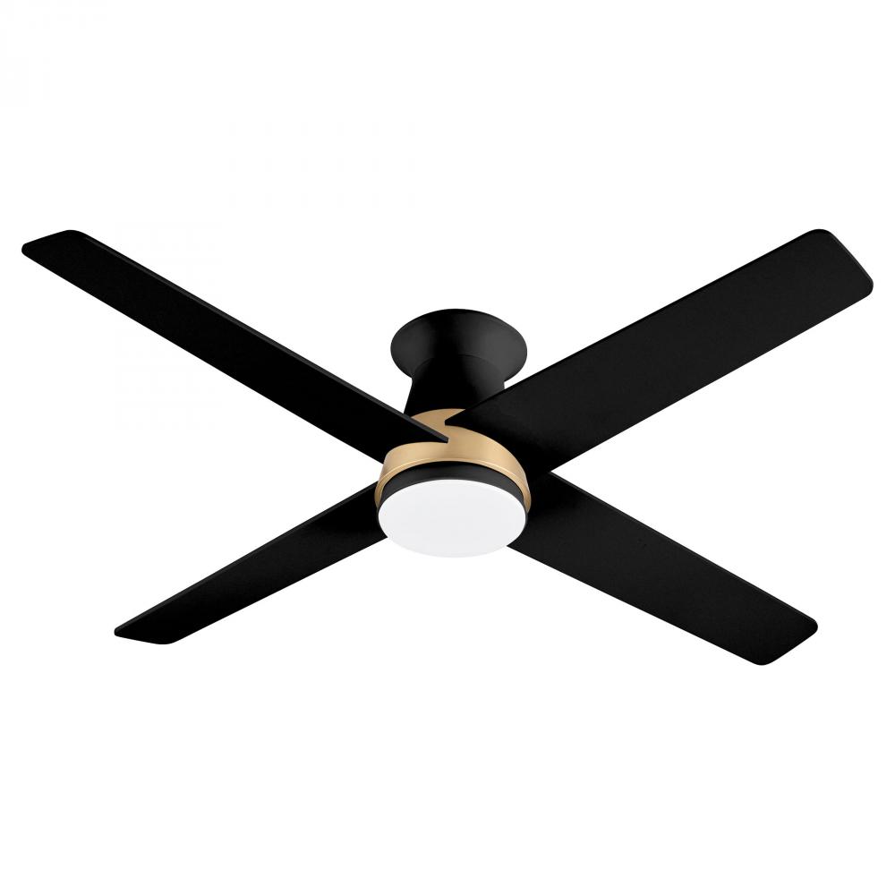 Santa Ana Ceiling Fan | Aged Brass | Black