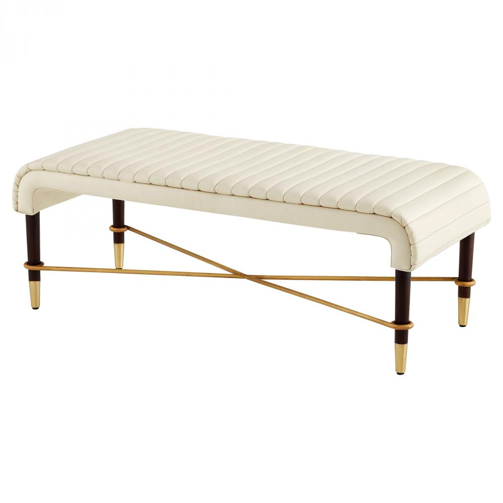 Channel Bench | Off-White | Walnut | Brass