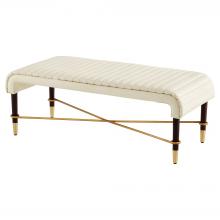 Cyan Designs 12221 - Channel Bench | Off-White | Walnut | Brass