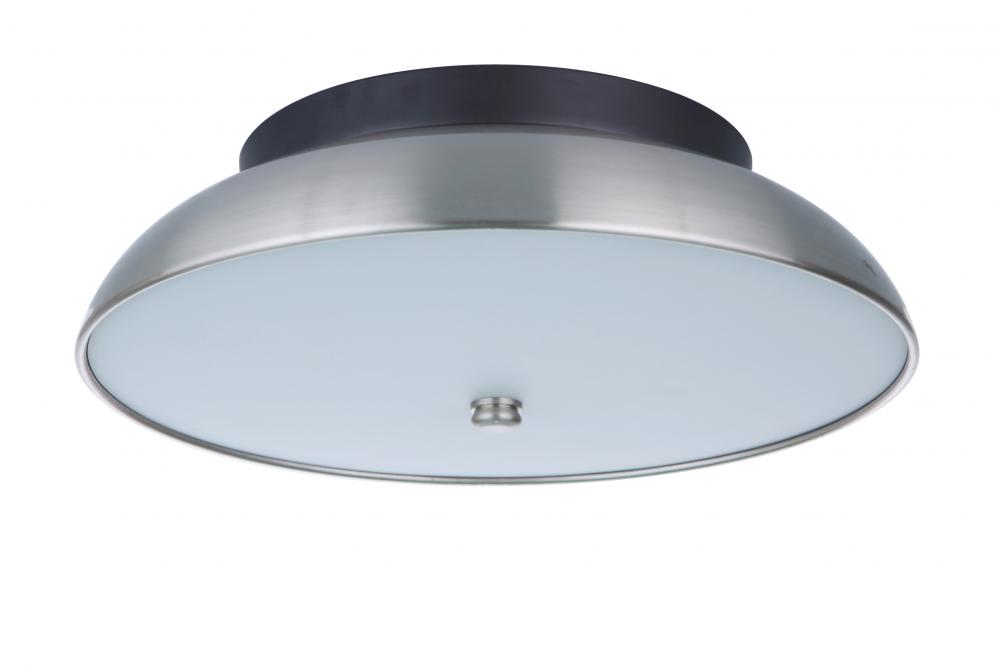 Soul 1 Light 10.5" LED Flushmount in Flat Black/Brushed Polished Nickel