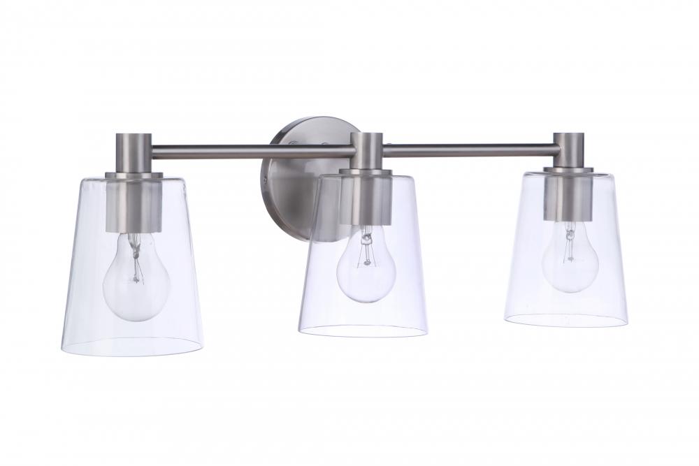 Emilio 3 Light Vanity in Brushed Polished Nickel