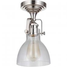 Craftmade X8317-PLN-C - State House 1 Light Clear Dome Semi Flush in Polished Nickel