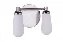 Craftmade 13112BNKPLN2 - Riggs 2 Light Vanity in Brushed Polished Nickel/Polished Nickel