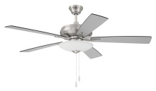 Craftmade ECF111BNK5-BNGW - Eos 52" 5-Blade 3 Light Bowl Ceiling Fan in Brushed Polished Nickel w/ Brushed Nickel