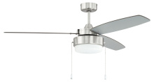 Craftmade INT52BNK3 - Intrepid 52" 3-Blade Ceiling Fan in Brushed Polished Nickel w/ Brushed Nickel/Walnut Blades