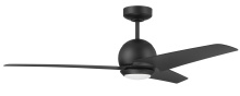 Craftmade NTE52FB3 - Nate 52" 3-Blade Ceiling Fan in Flat Black Finish, Flat Black Blades, WiFi Control