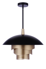 Craftmade P1010FBMG-LED - 19” Diameter Sculptural Statement Dome Pendant with Perforated Metal Shades
