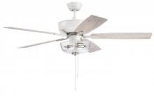 Craftmade P101WPLN5-52WWOK - 52" Ceiling Fan w/Blades, Clear Bowl LED Light Kit