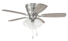 Craftmade WHL42BNK5C3 - Wheeler 42" 5-Blade 3-Light Ceiling Fan in Brushed Polished Nickel w/ Driftwood/Walnut Blades