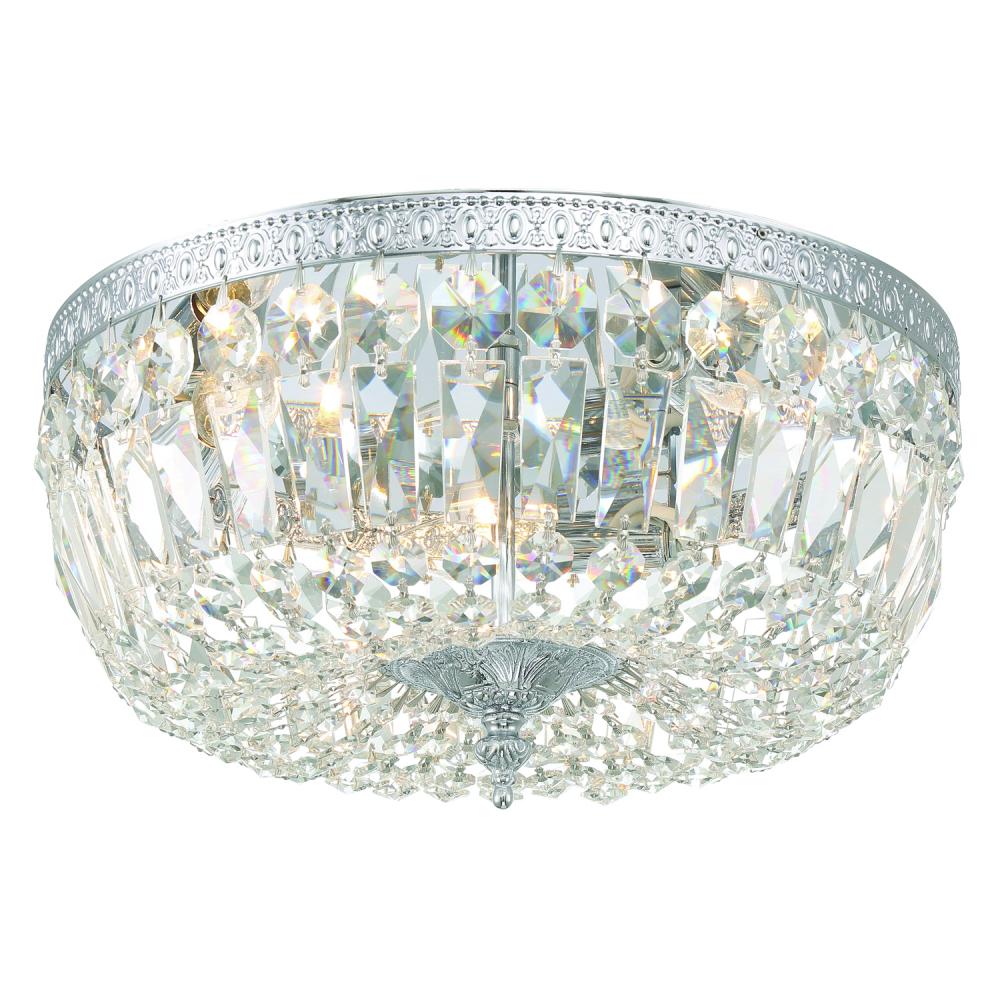 Crystorama 3 Light Swarovski Strass Crystal Polished Chrome Flush Mount