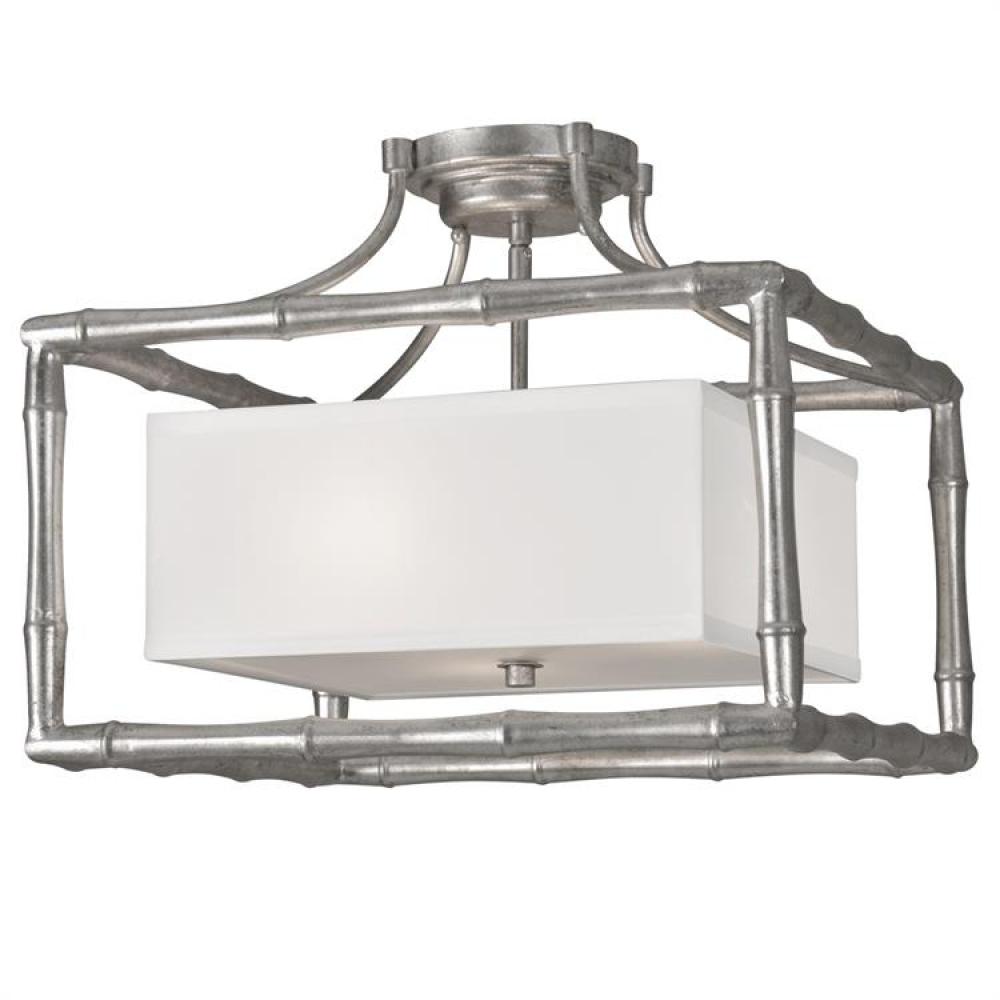 Libby Langdon for Crystorama Masefield 3 Light Antique Silver Ceiling Mount