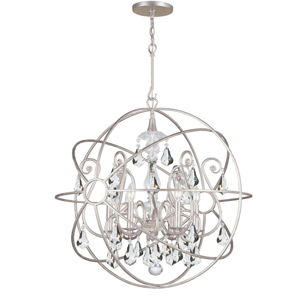 Solaris 6 Light Olde Silver Chandelier