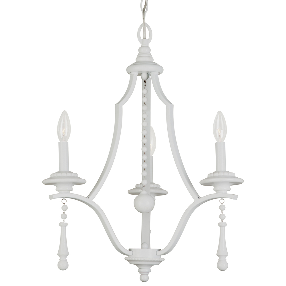 Parson 3 Light Wet White Chandelier