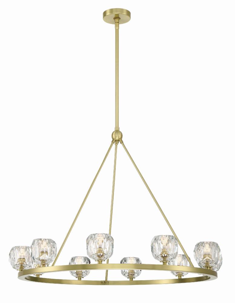 Aragon 10 Light LED Soft Brass Chandelier