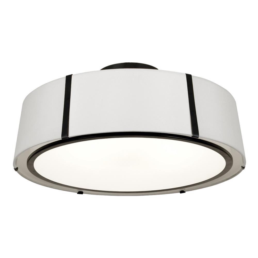 Fulton 24'' Black Semi Flush Mount
