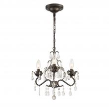 Crystorama 4534-EB-CL-SAQ - Paris Market 3 Light Spectra Crystal English Bronze Mini Chandelier