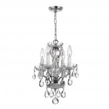 Crystorama 5534-CH-CL-S - Traditional Crystal 4 Light Swarovski Strass Crystal Polished Chrome Mini Chandelier