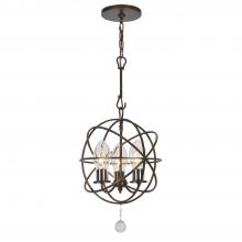 Crystorama SOL-9325-EB - Solaris 3 Light English Bronze Sphere Outdoor Chandelier