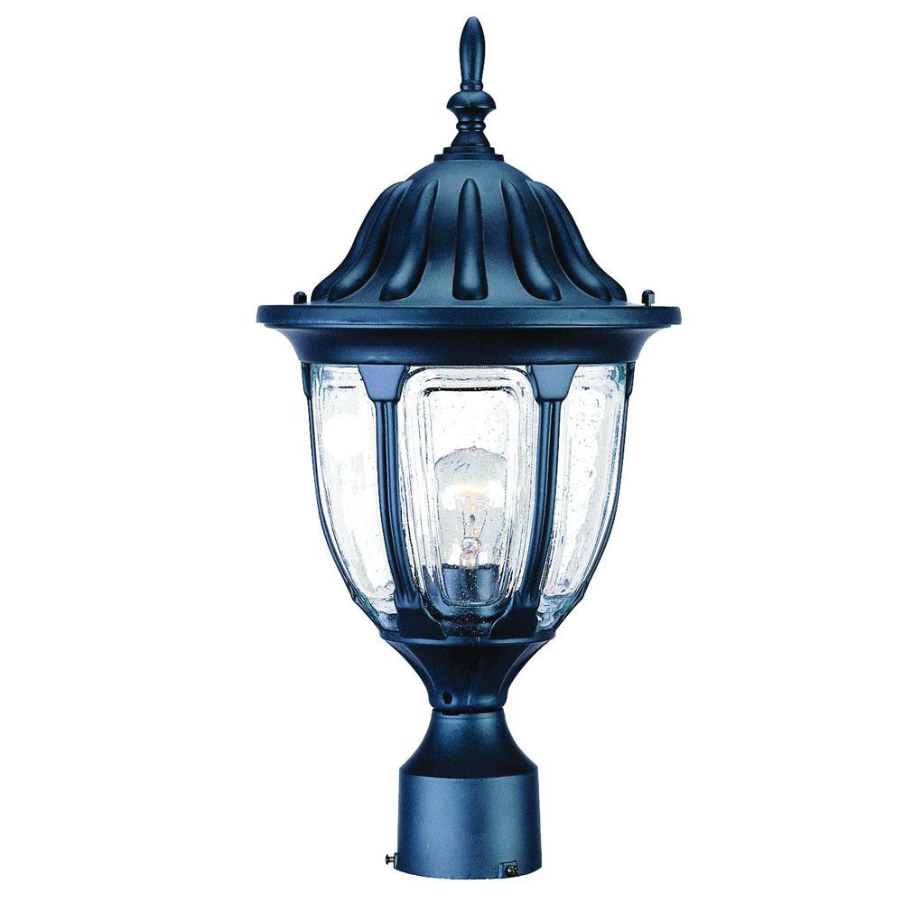 Suffolk Collection Post-Mount 1-Light Outdoor Matte Black Light Fixture