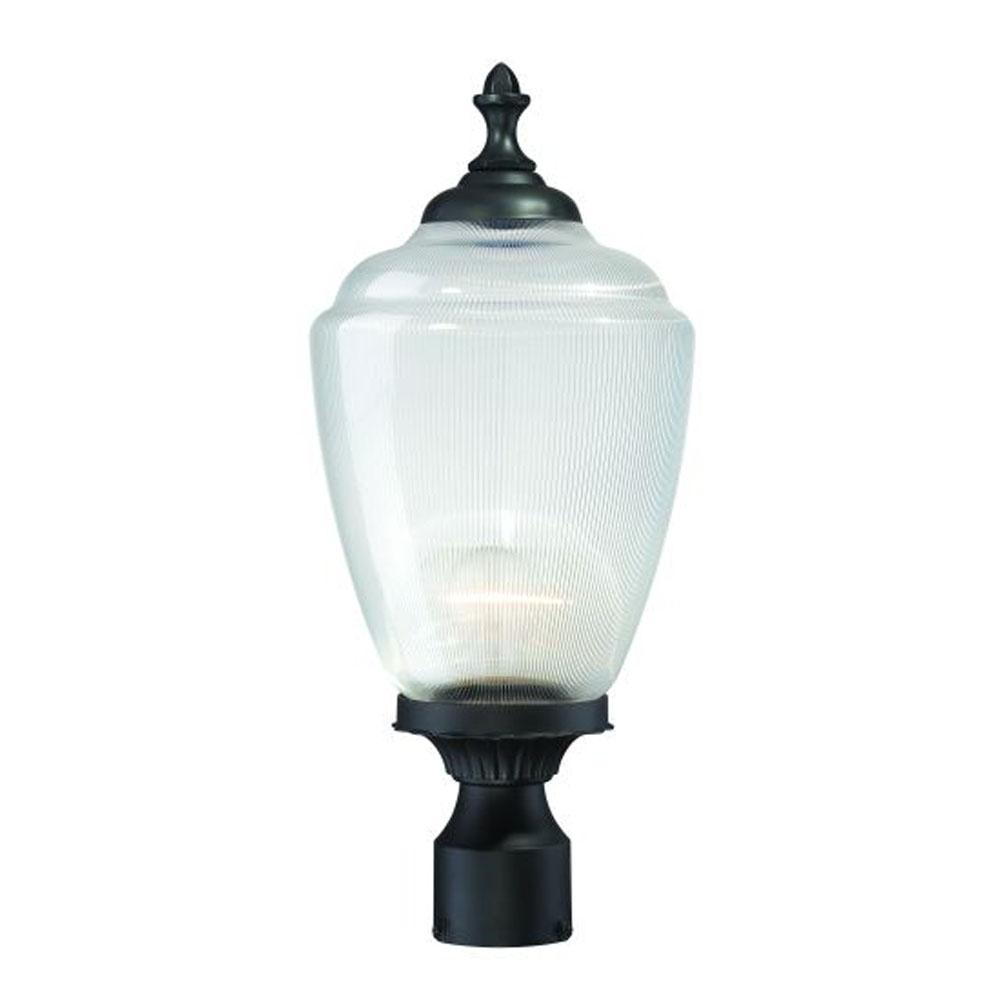 Acorn Collection Post-Mount 1-Light Outdoor Matte Black Light Fixture