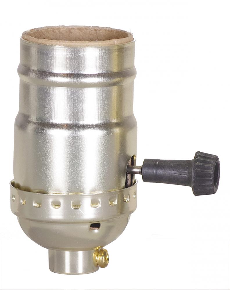 3-Way (2 Circuit) Turn Knob Socket With Removable Knob; 1/8 IPS; Aluminum; Brite Gilt Finish; 250W;