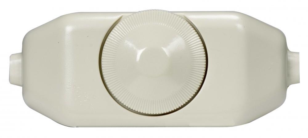 Full Range Lamp Cord; Rotary Dimmer Switch; Ivory Finish; 3" x 1-1/4"; Phenolic; For 18GA