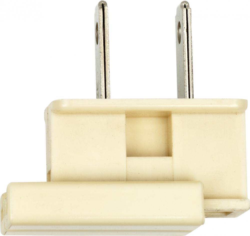 Slide Plug; Polarized; 18/2-SPT-2; 8A-125V; Ivory Finish