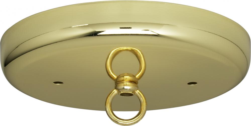 Contemporary Canopy Kit; Brass Finish; 5" Diameter; 7/16" Center Hole; 2-8/32 Bar Holes;