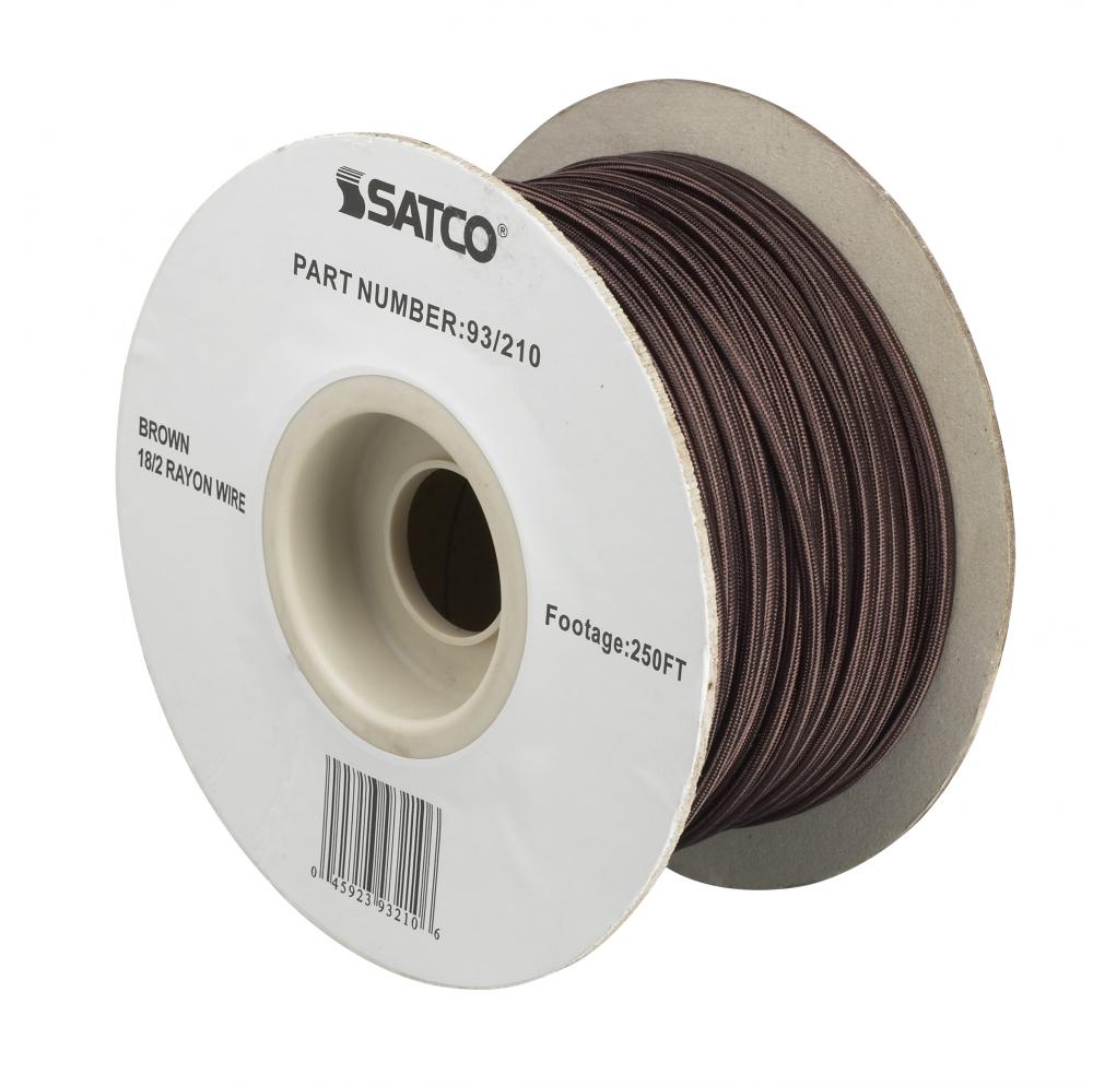 Pulley Bulk Wire; 18/2 Rayon Braid 90C; 250 Foot/Spool; Brown