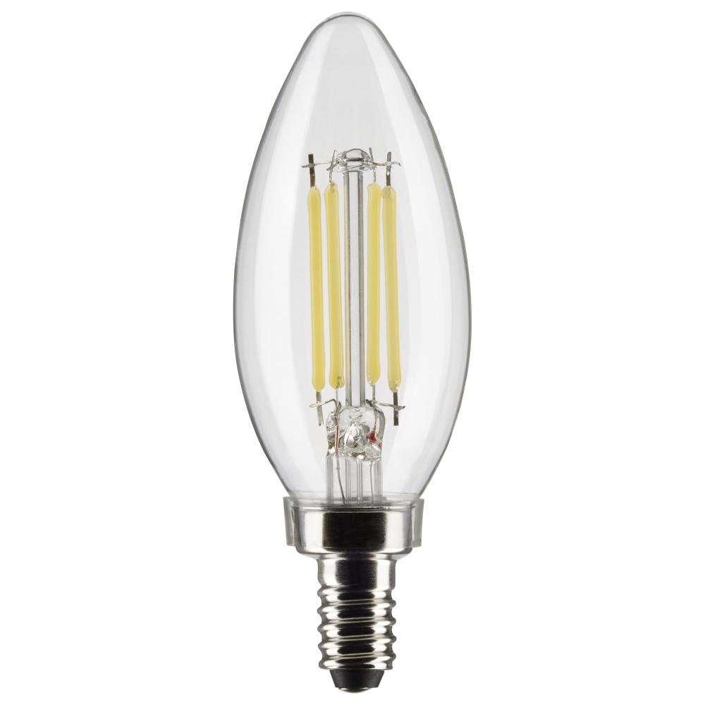 5.5 Watt B11 LED; Clear; Candelabra Base; 5000K; 500 Lumens; 120 Volt; 2-Pack