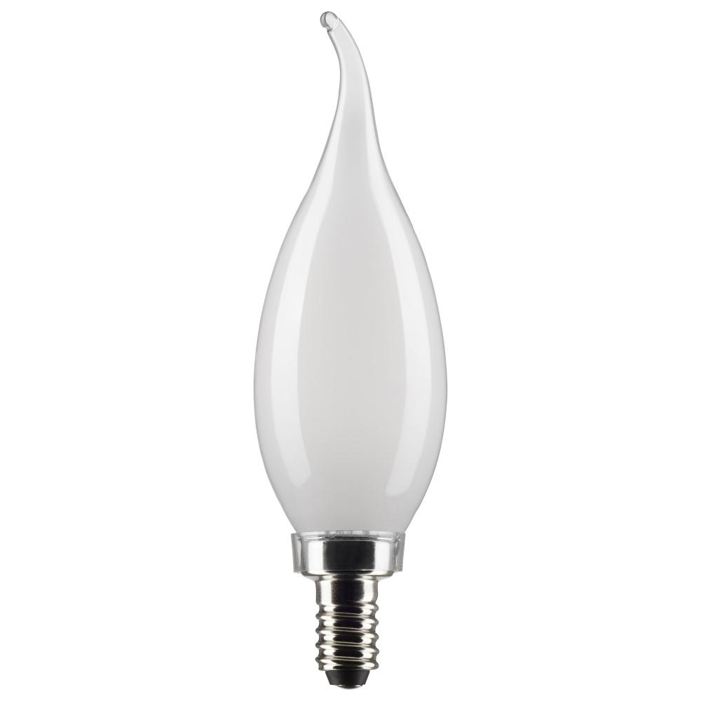 4 Watt CA10 LED Filament; Frosted; Candelabra Base; 5000K; 350 Lumens; 120 Volt; 2-Pack