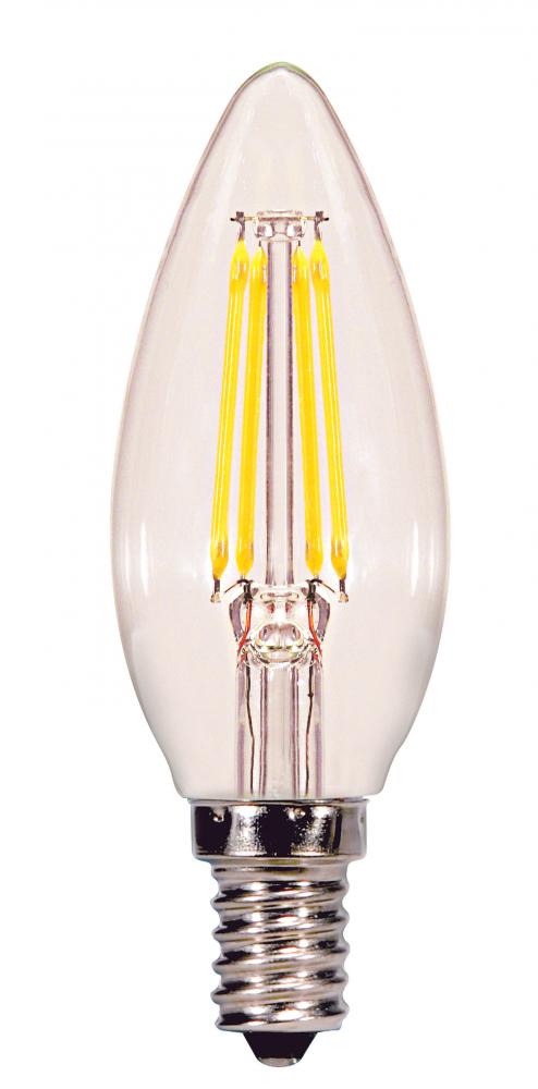 Discontinued - 4 Watt C11 LED; Clear; Candelabra base; 2700K; 350 Lumens; 120 Volt