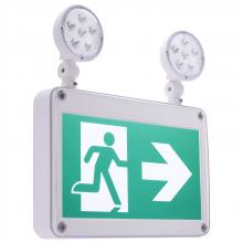 Satco Products Inc. 67/571 - Running Man Green Combo Exit Sign/Emergency Light; 120/347V; 2HR backup; Single/Dual Face; Universal
