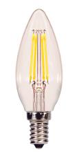 Satco Products Inc. S9822 - Discontinued - 4 Watt C11 LED; Clear; Candelabra base; 2700K; 350 Lumens; 120 Volt