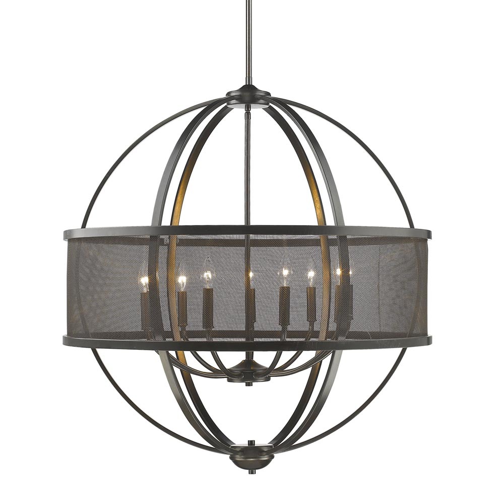 Colson EB 9 Light Chandelier (with shade) in Etruscan Bronze